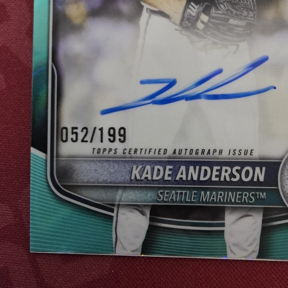 2025 Bowman Draft Kade Anderson Chrome Auto Aqua Lava Refractor 1st 52/199